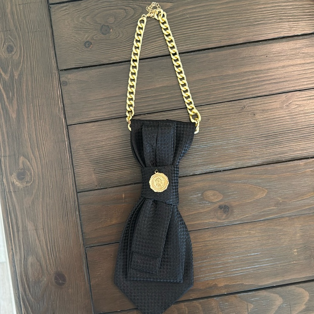 Handmade Upcycled Necktie Bib Necklace with Brooch
Unique & Handmade!